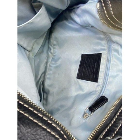 coach mini bag black beige fabric tote - Picture 7 of 7